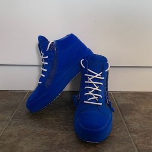 Giuseppe Zanotti Kriss Mid 'The Unfinished Velvet - Blue'